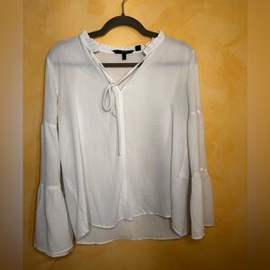 Vero Moda sheer white bell sleeve blouse, size M. Professional and classy.